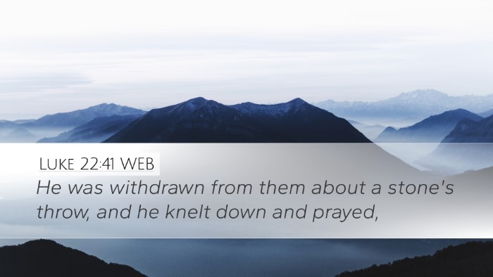 Luke 22:41 WEB Bible Verse Image