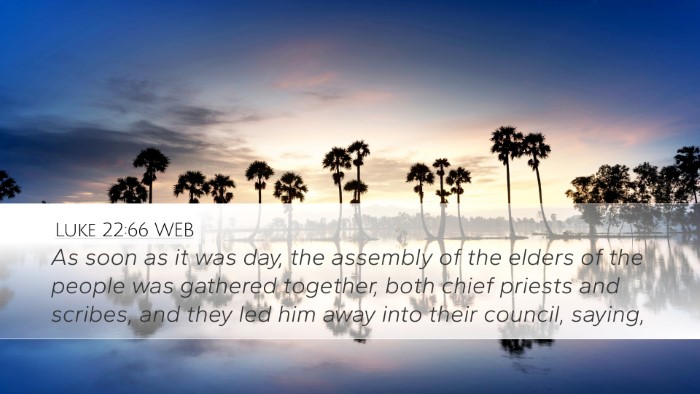 Luke 22:66 WEB Bible Verse Image