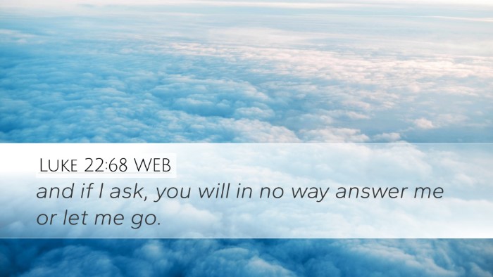 Luke 22:68 WEB Bible Verse Image