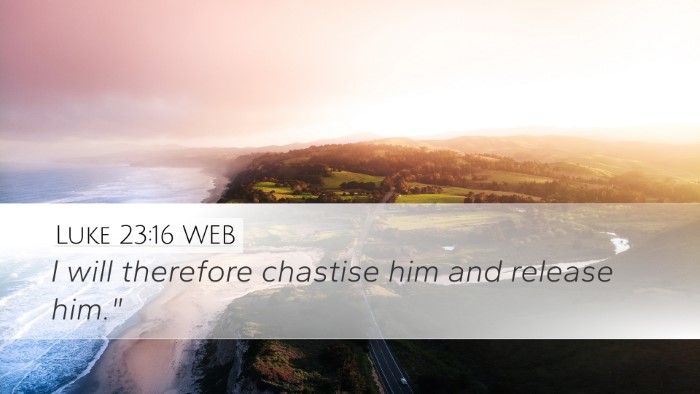 Luke 23:16 WEB Bible Verse Image