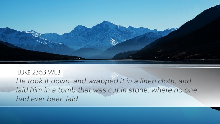 Luke 23:53 WEB Bible Verse Image