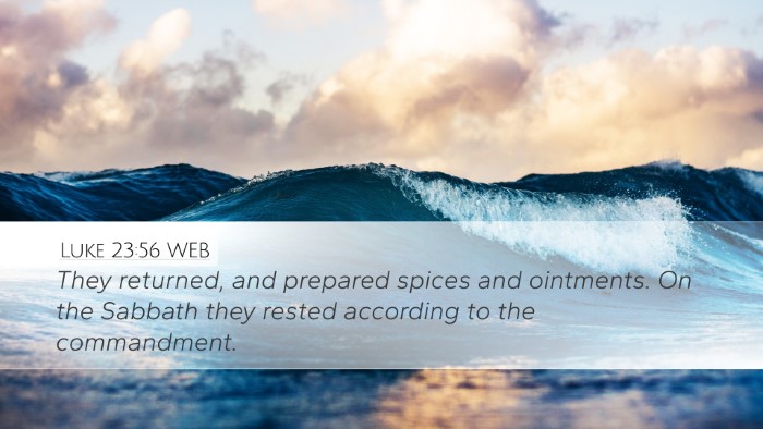 Luke 23:56 WEB Bible Verse Image