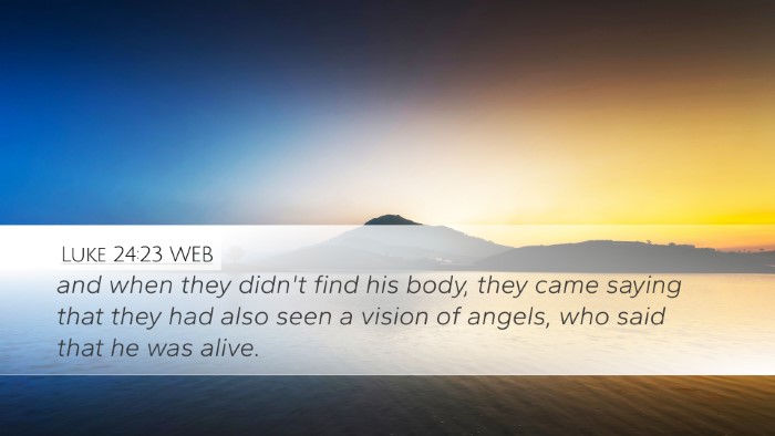 Luke 24:23 WEB Bible Verse Image