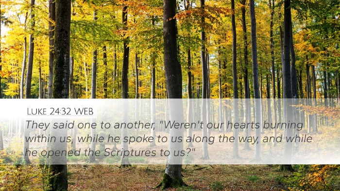 Luke 24:32 WEB Bible Verse Image