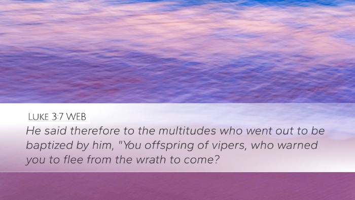 Luke 3:7 WEB Bible Verse Image
