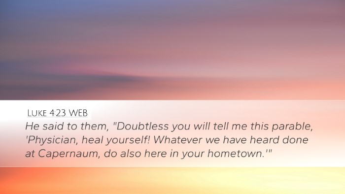 Luke 4:23 WEB Bible Verse Image