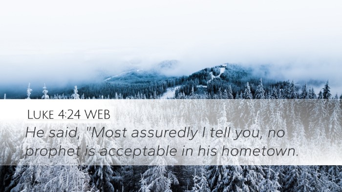 Luke 4:24 WEB Bible Verse Image
