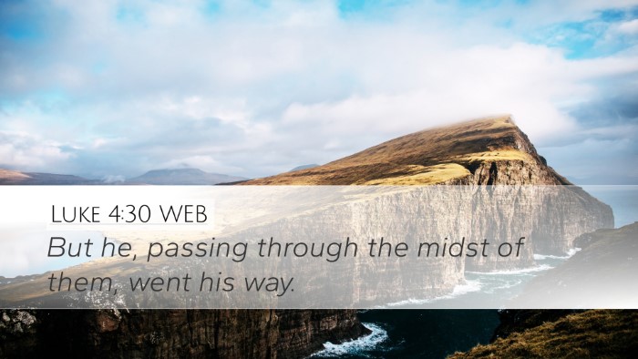 Luke 4:30 WEB Bible Verse Image