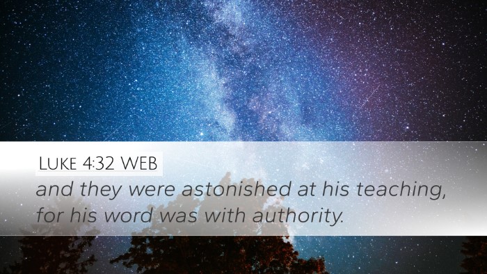 Luke 4:32 WEB Bible Verse Image