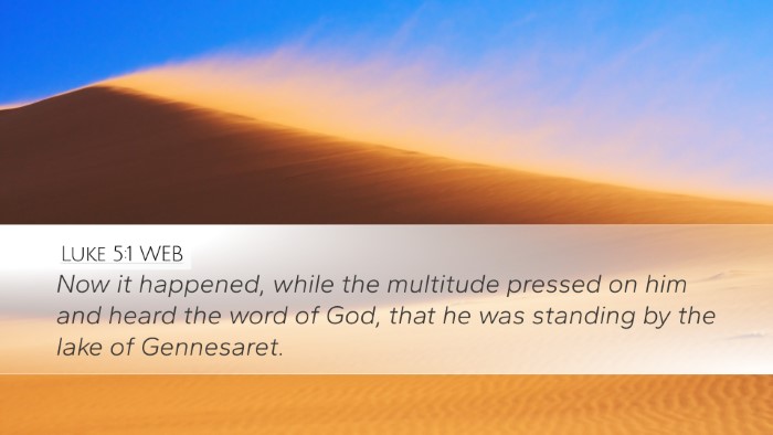 Luke 5:1 WEB Bible Verse Image