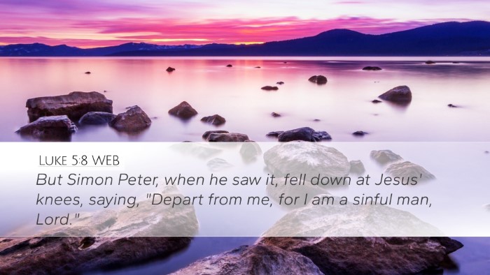Luke 5:8 WEB Bible Verse Image