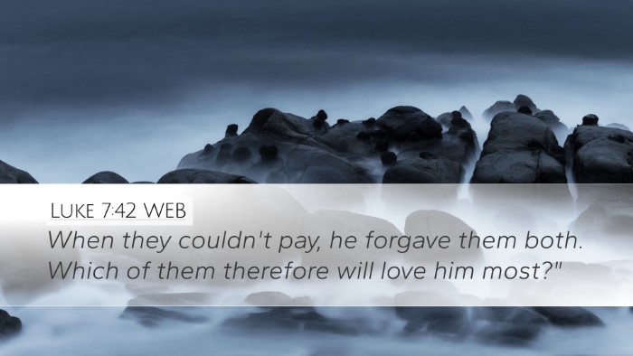 Luke 7:42 WEB Bible Verse Image