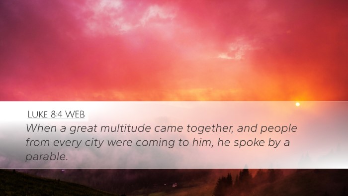 Luke 8:4 WEB Bible Verse Image