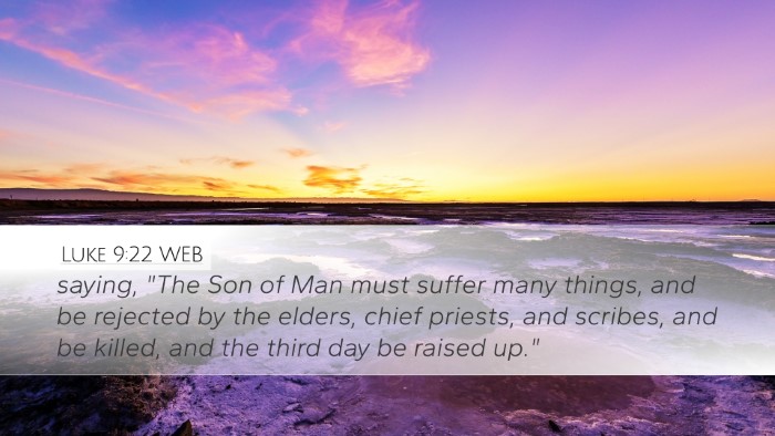 Luke 9:22 WEB Bible Verse Image