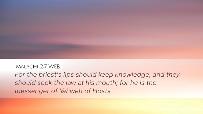 Malachi 2:7 WEB Bible Verse Image