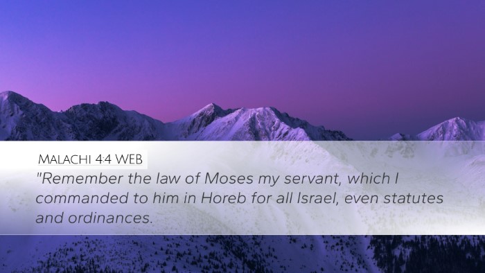 Malachi 4:4 WEB Bible Verse Image