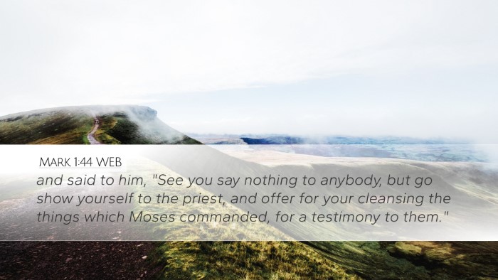 Mark 1:44 WEB Desktop Wallpaper - and said to him, 