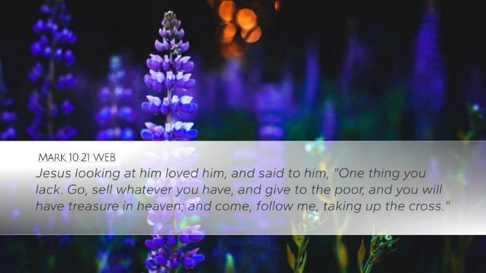 Mark 10:21 WEB Bible Verse Image