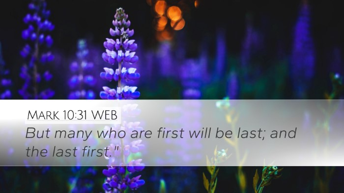 Mark 10:31 WEB Bible Verse Image
