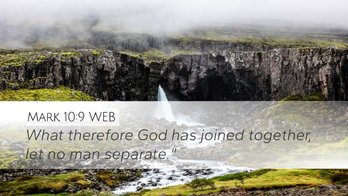 Mark 10:9 WEB Bible Verse Image