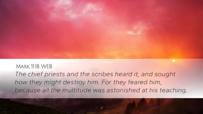 Mark 11:18 WEB Bible Verse Image