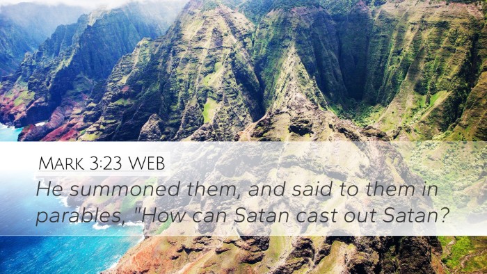 Mark 3:23 WEB Bible Verse Image