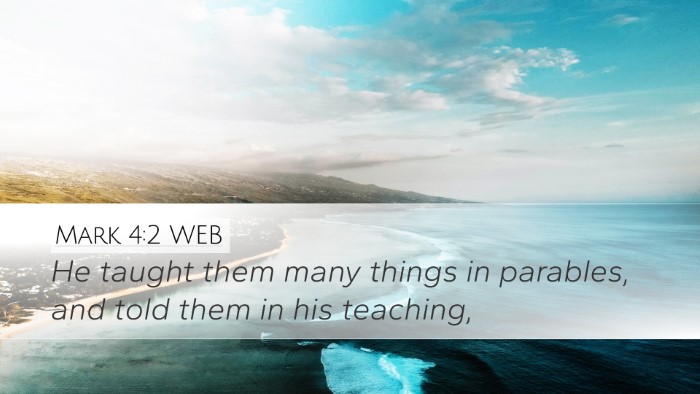 Mark 4:2 WEB Bible Verse Image