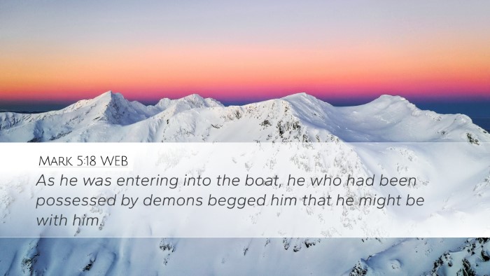 Mark 5:18 WEB Bible Verse Image