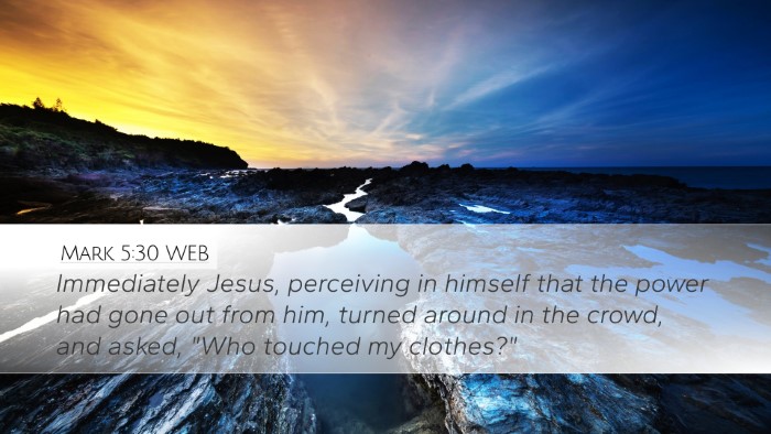 Mark 5:30 WEB Bible Verse Image