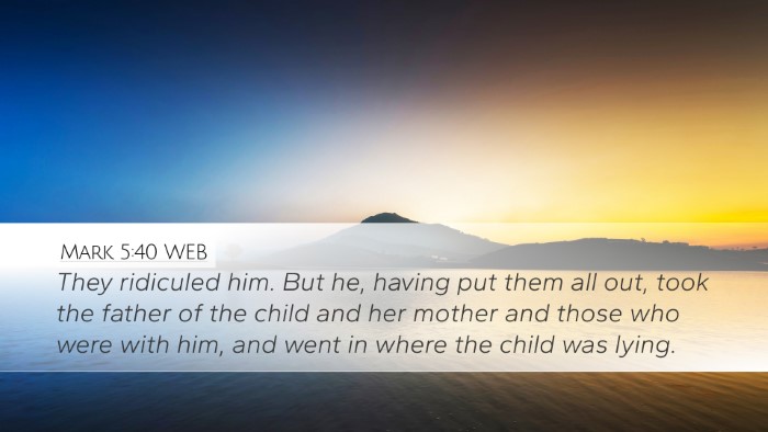 Mark 5:40 WEB Bible Verse Image