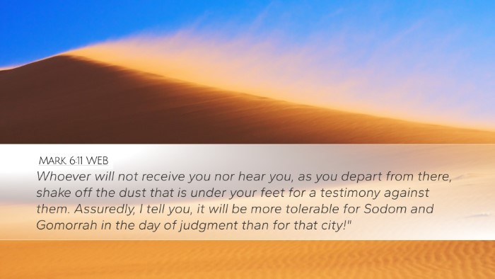 Mark 6:11 WEB Bible Verse Image