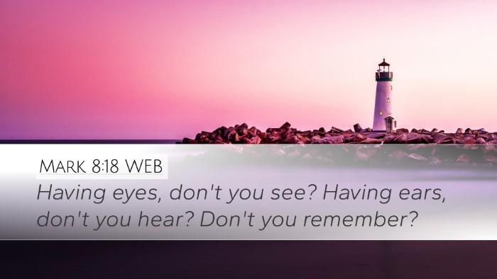 Mark 8:18 WEB Desktop Wallpaper - Having eyes, don't you see? Having ears, don't - Desktop Bible Verse Wallpaper
