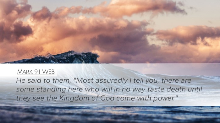 Mark 9:1 WEB Bible Verse Image
