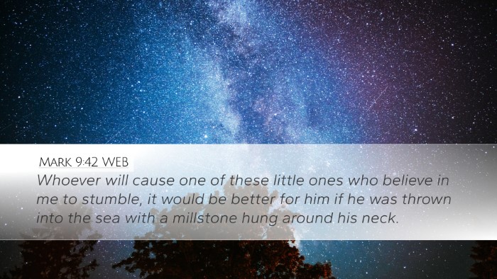Mark 9:42 WEB Bible Verse Image
