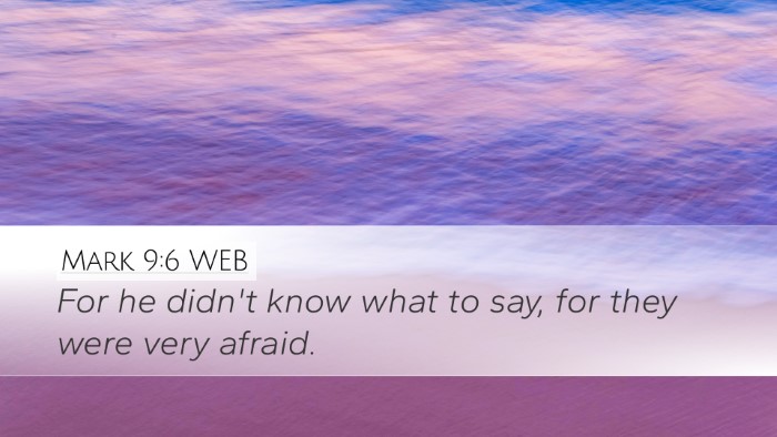 Mark 9:6 WEB Bible Verse Image