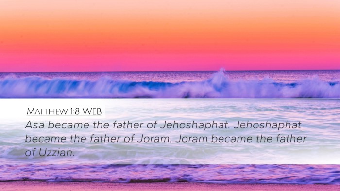 Matthew 1:8 WEB Bible Verse Image