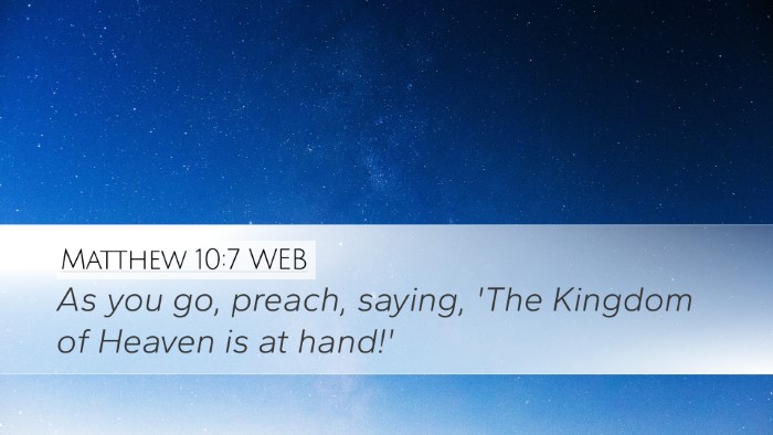 Matthew 10:7 WEB Bible Verse Image