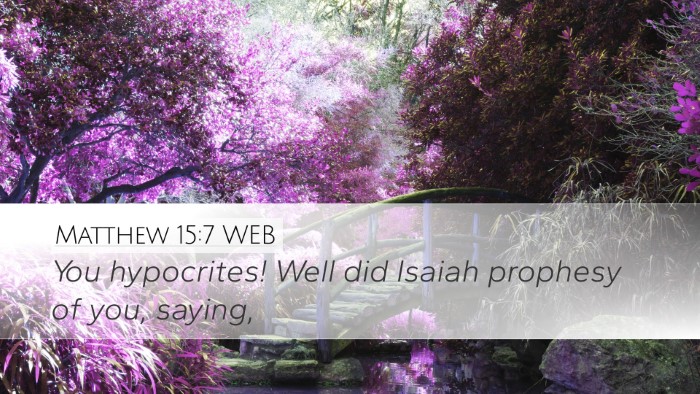 Matthew 15:7 WEB Bible Verse Image