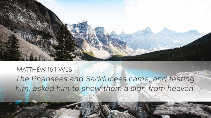 Matthew 16:1 WEB Bible Verse Image