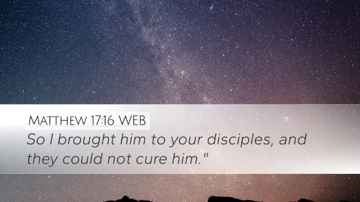 Matthew 17:16 WEB Desktop Wallpaper - So I brought him to your disciples, and they - Desktop Bible Verse Wallpaper