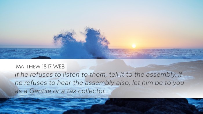 Matthew 18:17 WEB Bible Verse Image