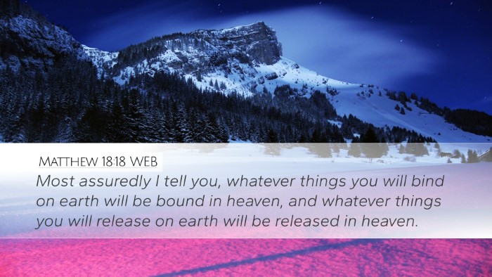 Matthew 18:18 WEB Bible Verse Image