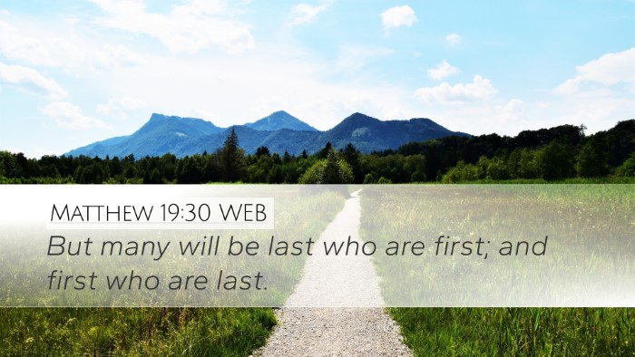 Matthew 19:30 WEB Bible Verse Image