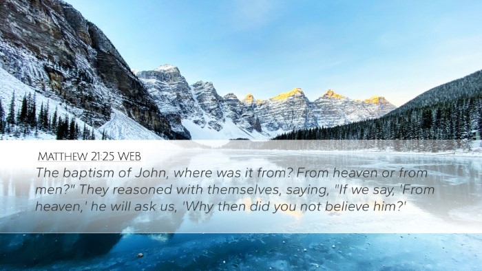 Matthew 21:25 WEB Bible Verse Image
