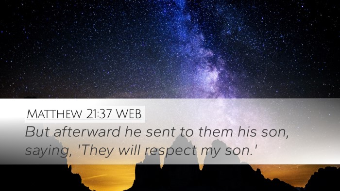 Matthew 21:37 WEB Bible Verse Image