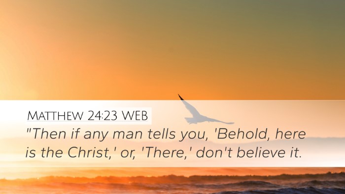 Matthew 24:23 WEB Bible Verse Image