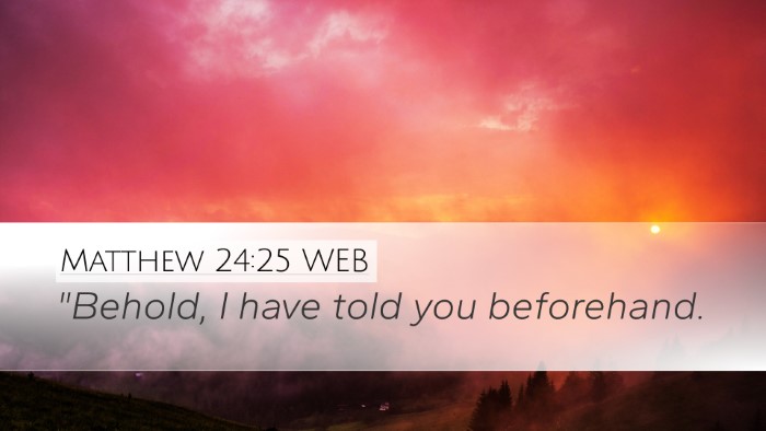 Matthew 24:25 WEB Bible Verse Image