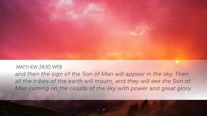Matthew 24:30 WEB Bible Verse Image