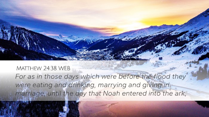 Matthew 24:38 WEB Bible Verse Image