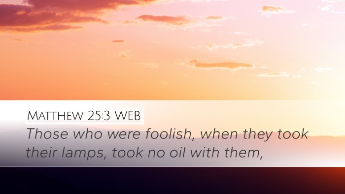 Matthew 25:3 WEB Bible Verse Image